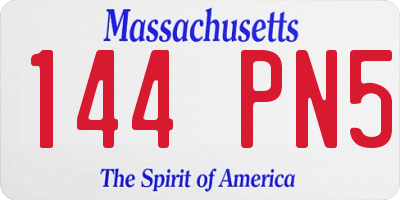 MA license plate 144PN5