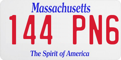 MA license plate 144PN6