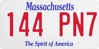 MA license plate 144PN7