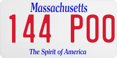 MA license plate 144PO0