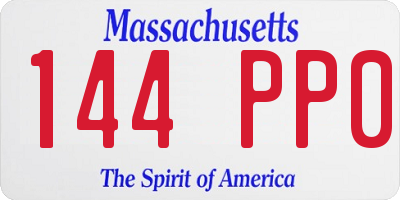 MA license plate 144PP0