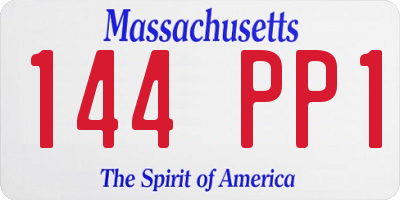 MA license plate 144PP1