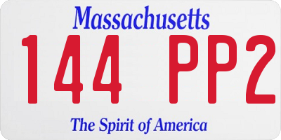 MA license plate 144PP2