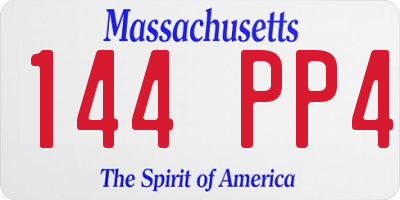 MA license plate 144PP4