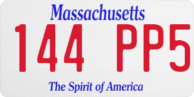 MA license plate 144PP5