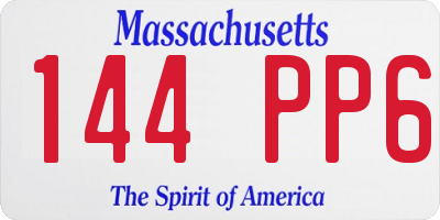 MA license plate 144PP6