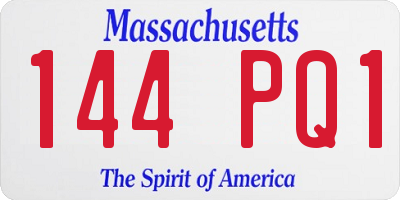 MA license plate 144PQ1