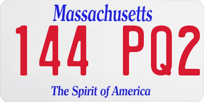 MA license plate 144PQ2