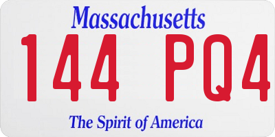 MA license plate 144PQ4