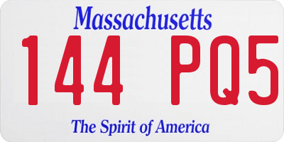 MA license plate 144PQ5
