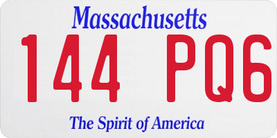 MA license plate 144PQ6