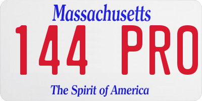 MA license plate 144PR0
