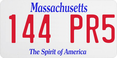 MA license plate 144PR5