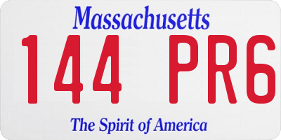 MA license plate 144PR6