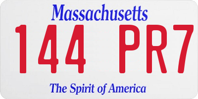 MA license plate 144PR7
