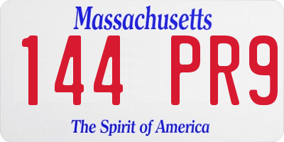 MA license plate 144PR9