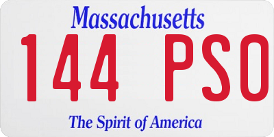 MA license plate 144PS0