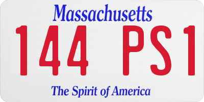 MA license plate 144PS1