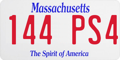 MA license plate 144PS4