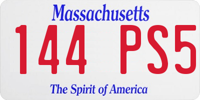 MA license plate 144PS5