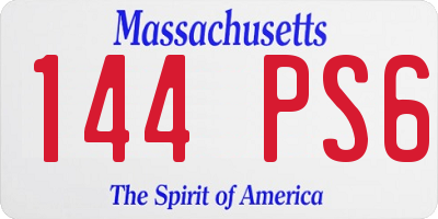 MA license plate 144PS6