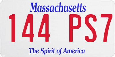 MA license plate 144PS7