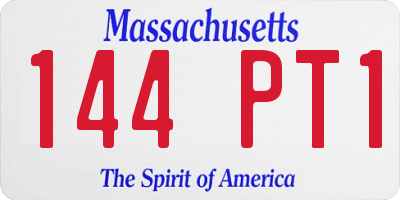 MA license plate 144PT1