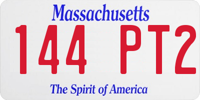 MA license plate 144PT2