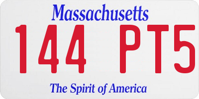 MA license plate 144PT5