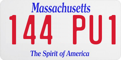 MA license plate 144PU1