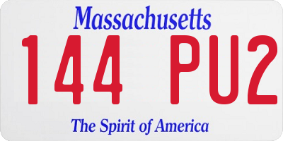MA license plate 144PU2