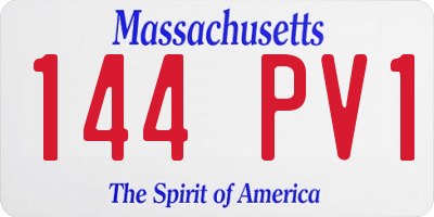 MA license plate 144PV1