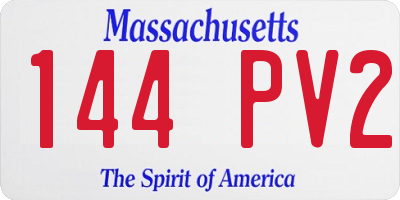 MA license plate 144PV2