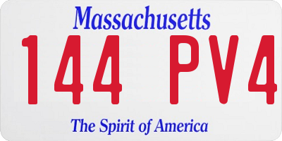 MA license plate 144PV4