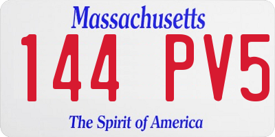 MA license plate 144PV5