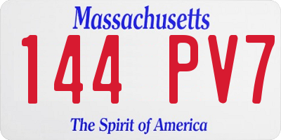 MA license plate 144PV7