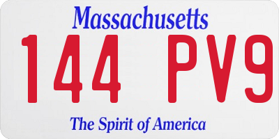 MA license plate 144PV9