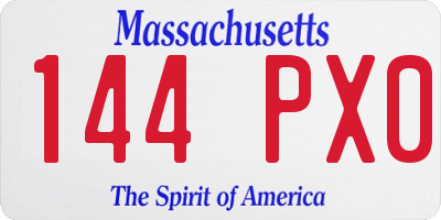 MA license plate 144PX0