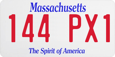 MA license plate 144PX1