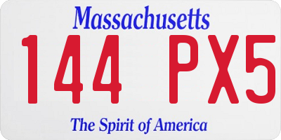 MA license plate 144PX5