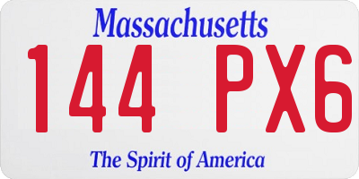 MA license plate 144PX6