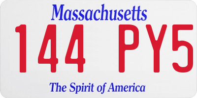 MA license plate 144PY5
