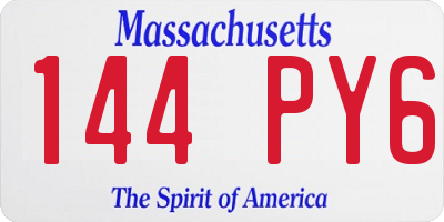 MA license plate 144PY6
