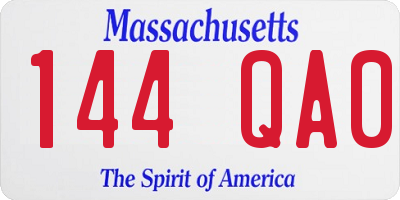 MA license plate 144QA0