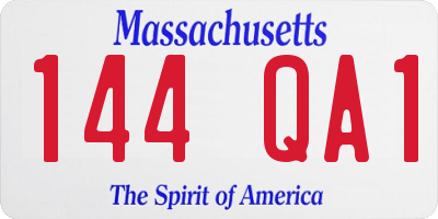 MA license plate 144QA1