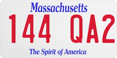 MA license plate 144QA2