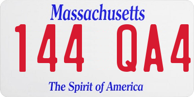 MA license plate 144QA4