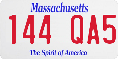 MA license plate 144QA5