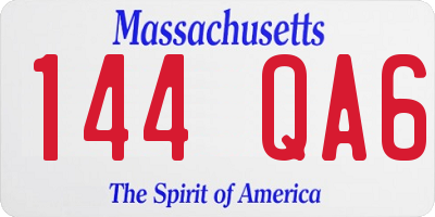 MA license plate 144QA6