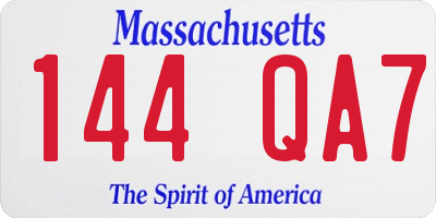 MA license plate 144QA7